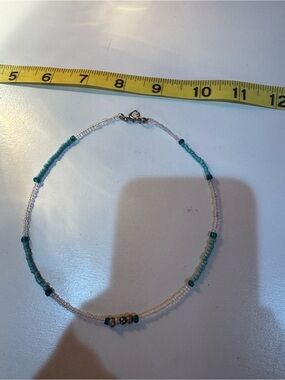 Handmade Turquoise Beaded Choker Necklace